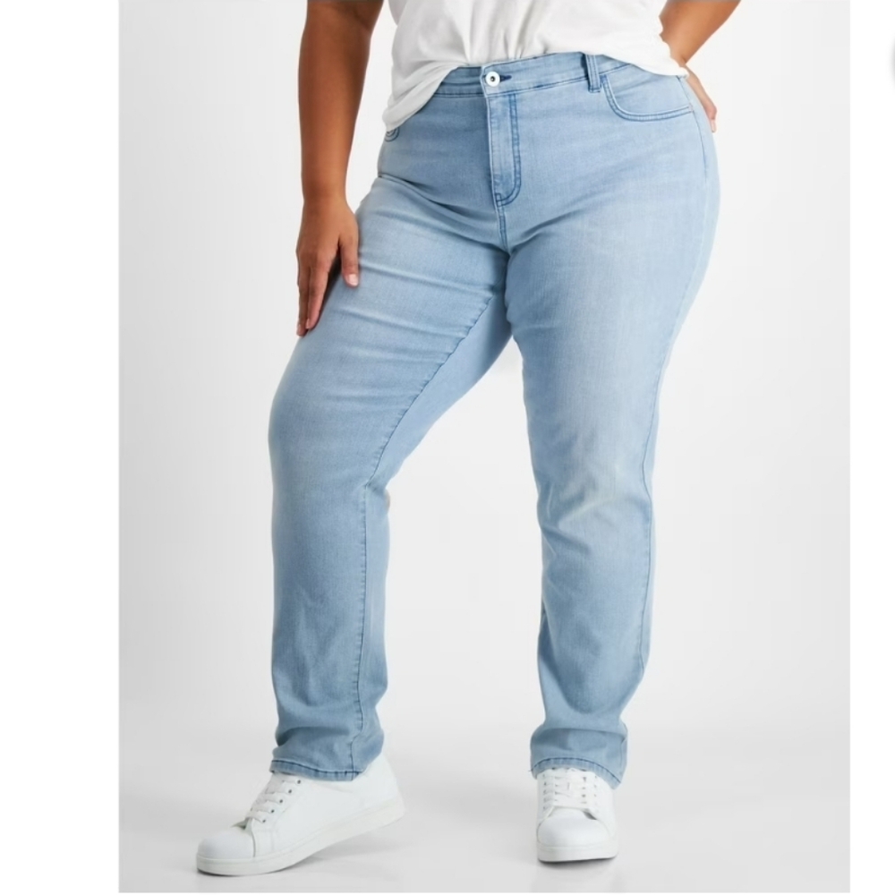 NWT Style & Co Plus Size Stretch Slim Leg Jeans Open Desert 18W